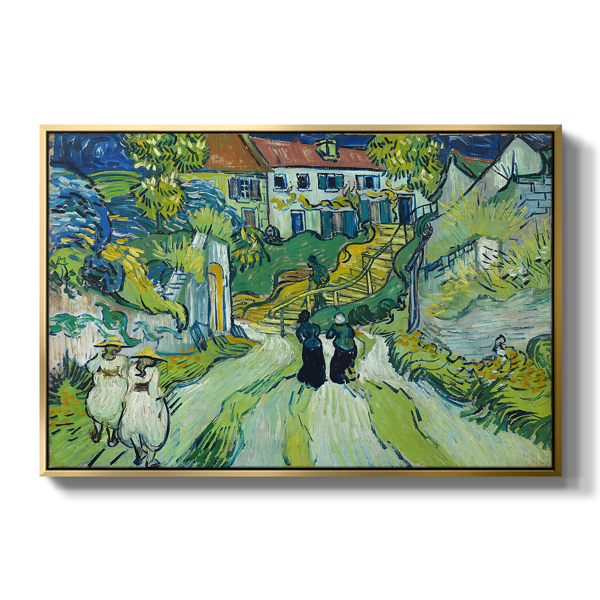 Stairway at Auvers, 1890 - Floater Framed Canvas Print