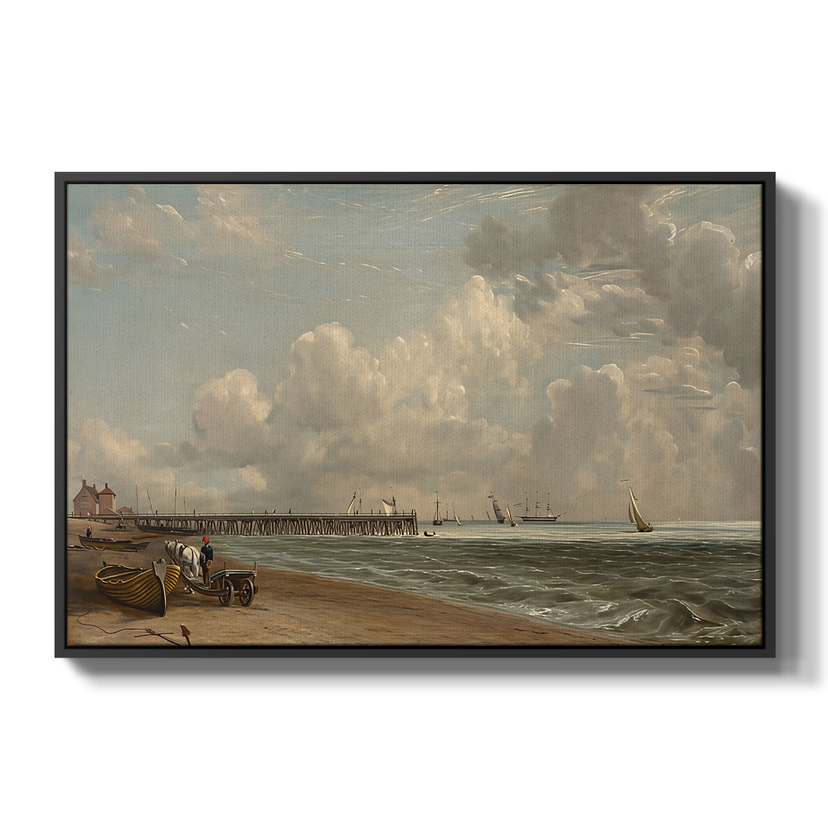 Yarmouth Jetty, 1822 - Floater Framed Canvas Print