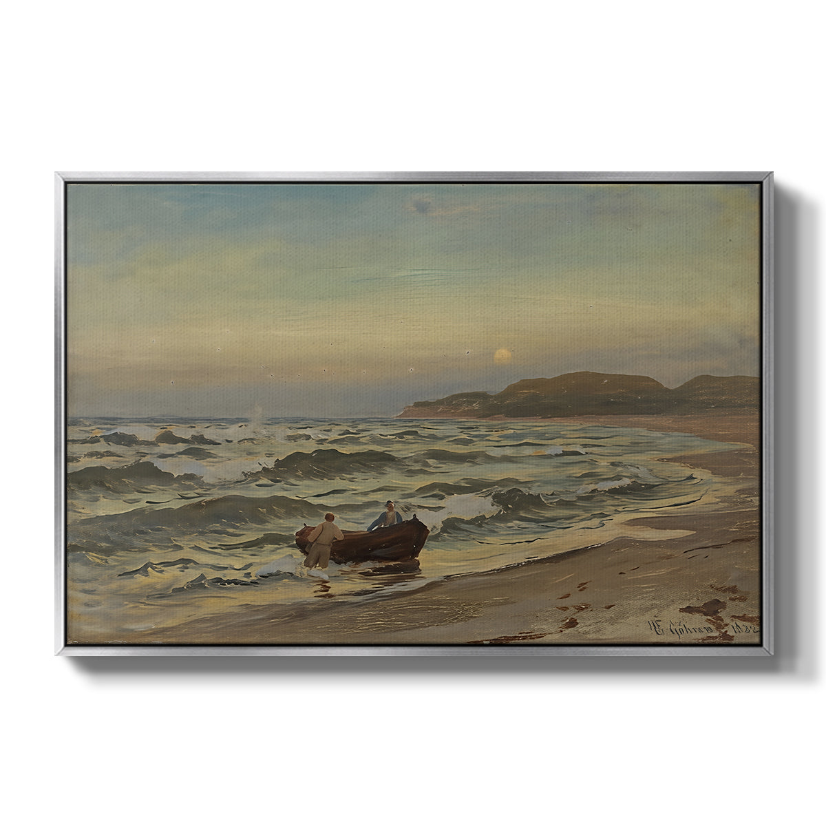 Storm at Rügen, 1882 - Floater Framed Canvas Print