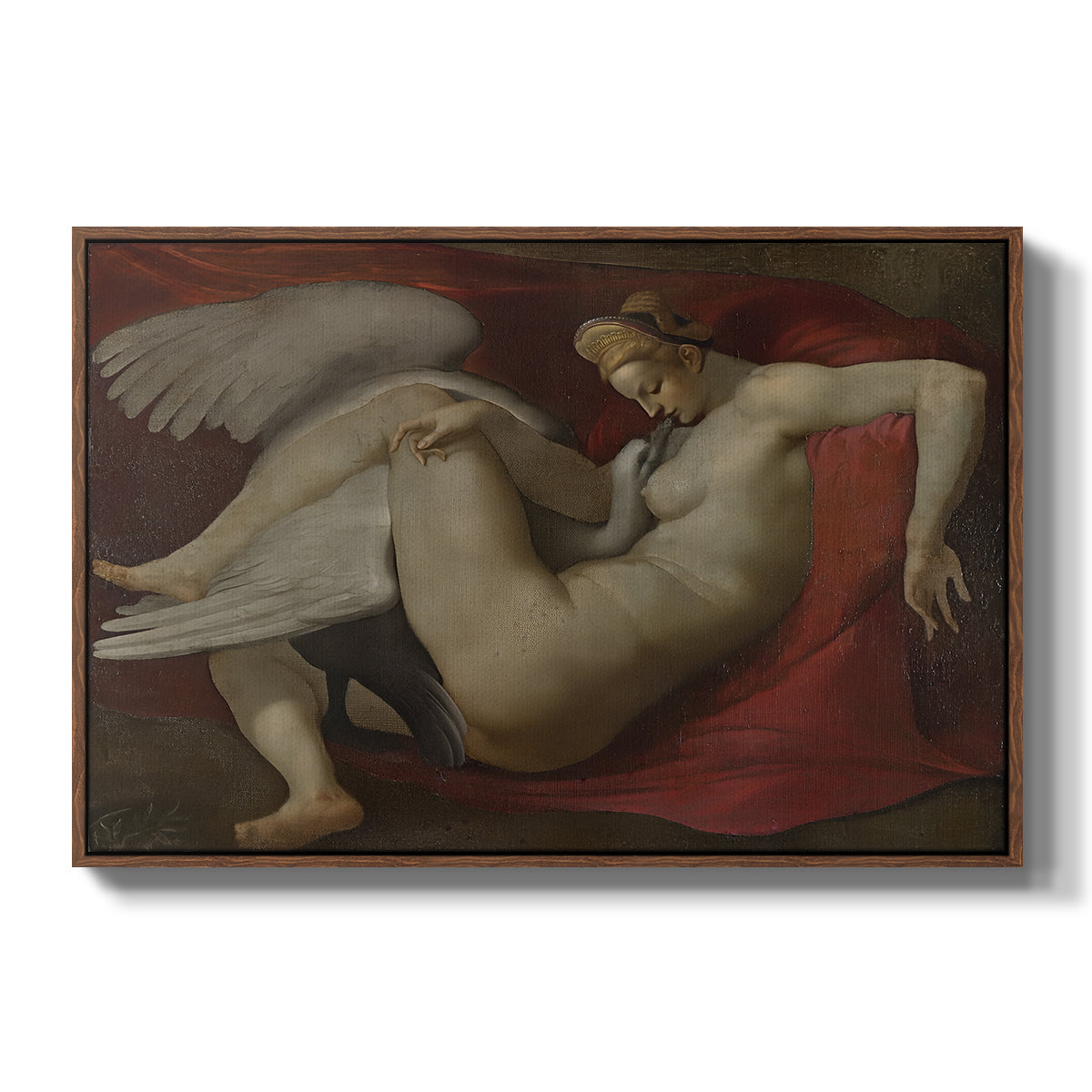 Leda and the Swan (16th-Century Version), c. 1530 - Floater Framed Canvas Print