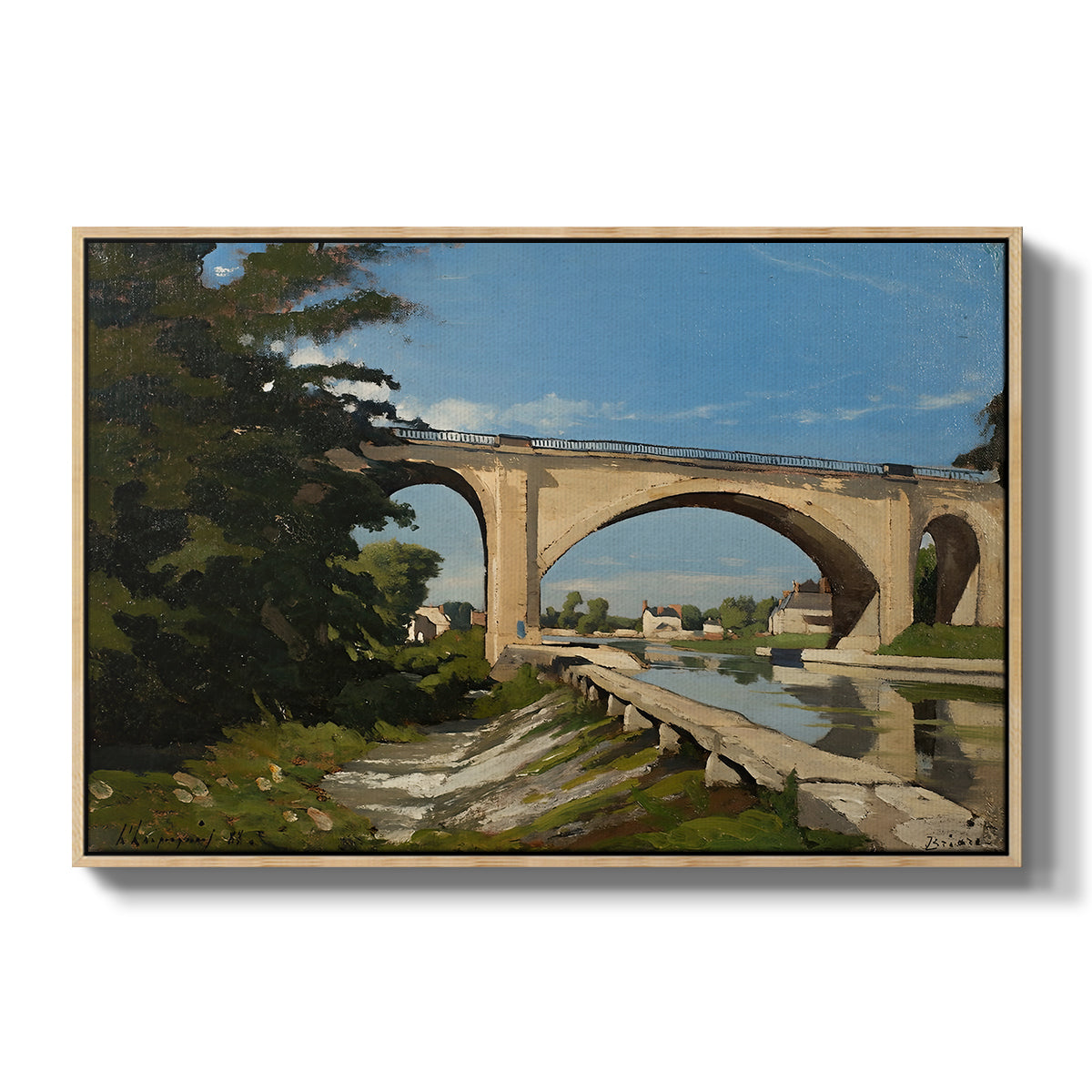The Railroad Bridge at Briare, 1888 - Floater Framed Canvas Print