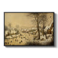 Winter Landscape with Skaters and Bird Trap, 1565 - Floater Framed Canvas Print
