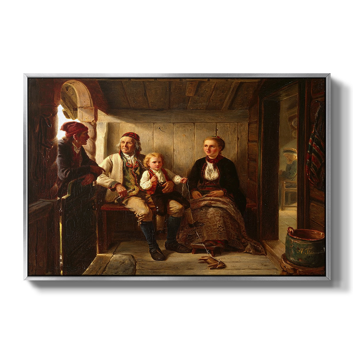 Neighbors (Naboer), 1855 - Floater Framed Canvas Print
