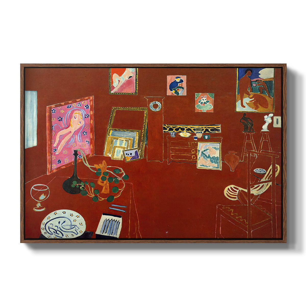 The Red Studio (L'Atelier Rouge), 1911 - Floater Framed Canvas Print