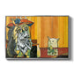 Woman Yelling at a Cat Meme (Picasso Parody) - Floater Framed Canvas Print