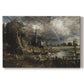 Canvas art print portraying a close view of cathedral and landscape elements, set against a white background