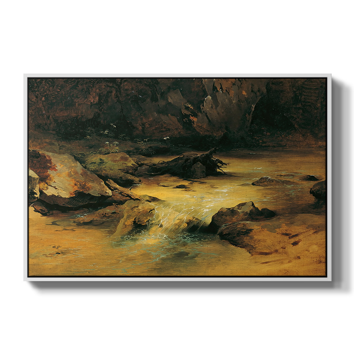 Wildbach (Wild Stream) - Floater Framed Canvas Print