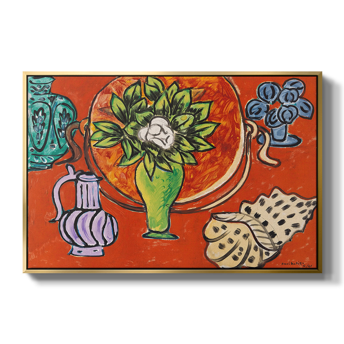 Still Life with a Magnolia (Nature morte au magnolia), 1941 - Floater Framed Canvas Print