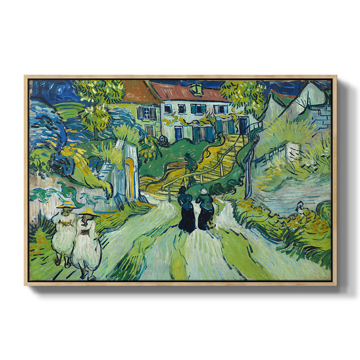 Stairway at Auvers, 1890 - Floater Framed Canvas Print