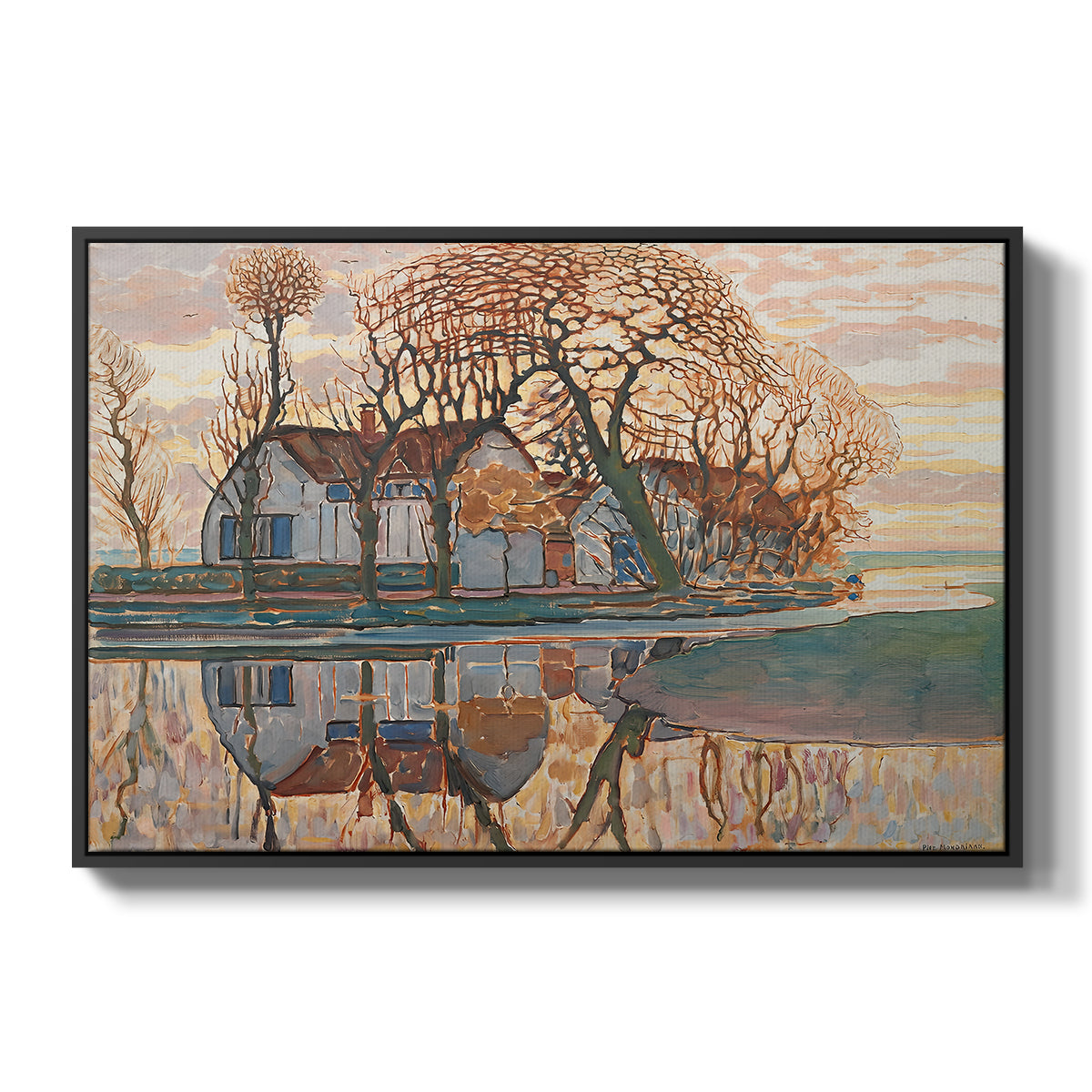 Farm near Duivendrecht, c. 1916 - Floater Framed Canvas Print