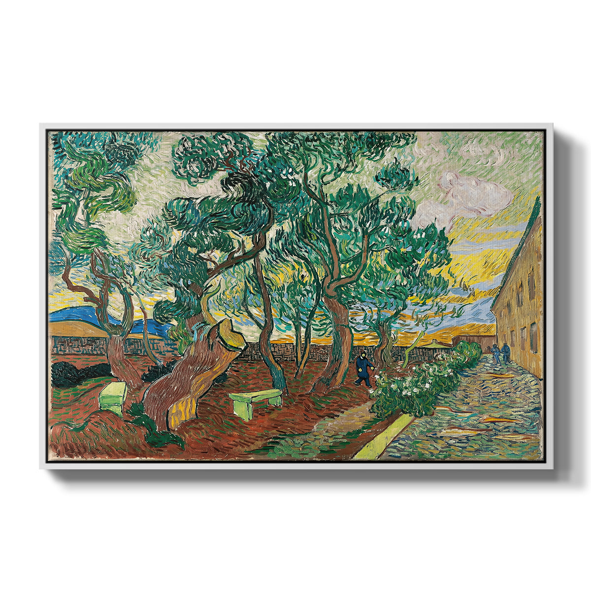 The Garden of Saint-Paul Hospital, 1889 - Floater Framed Canvas Print