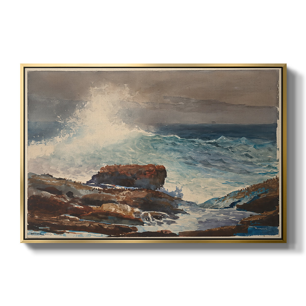 Incoming Tide, Scarboro, Maine, 1883 - Floater Framed Canvas Print