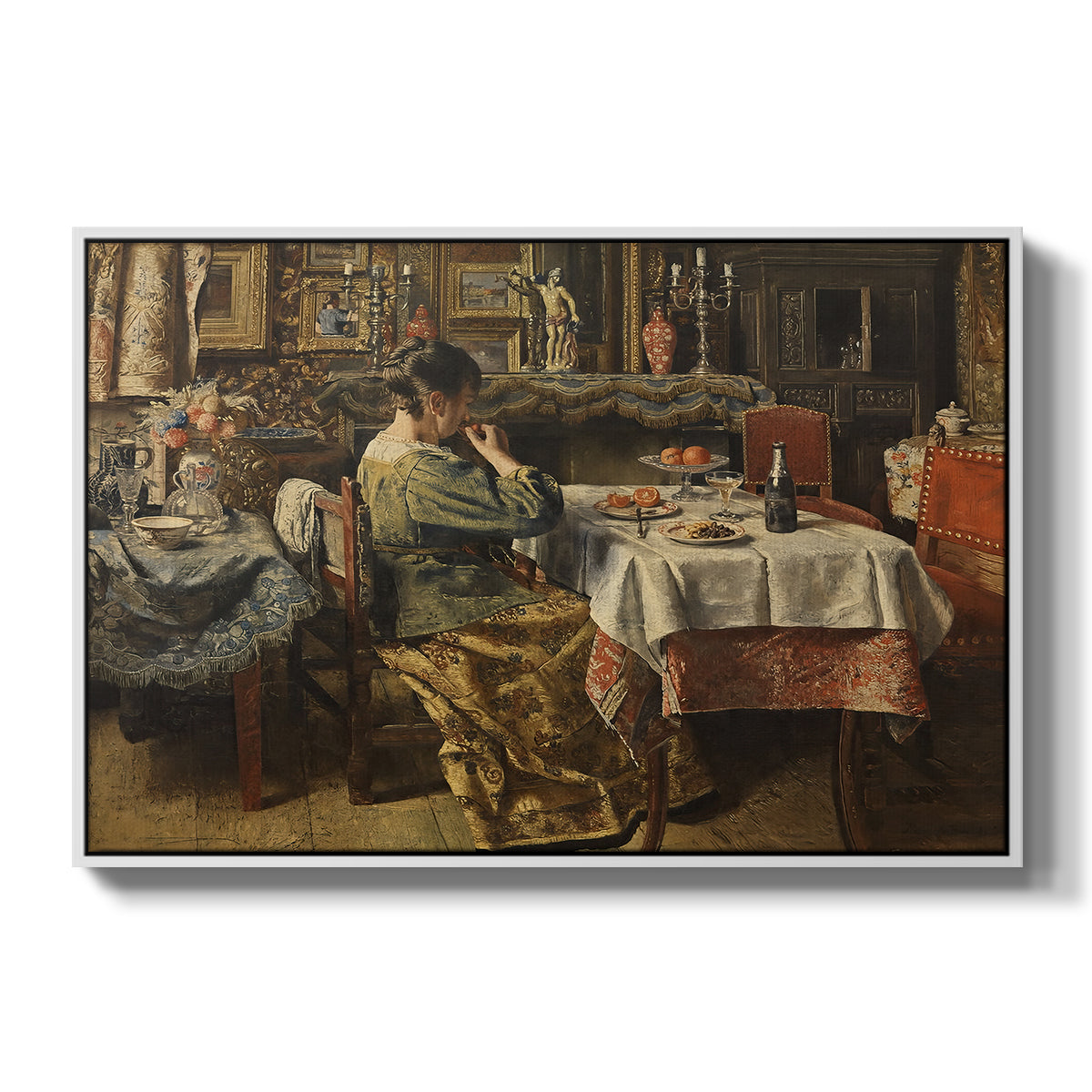 The Meal (De maaltijd), c. 1885 - Floater Framed Canvas Print