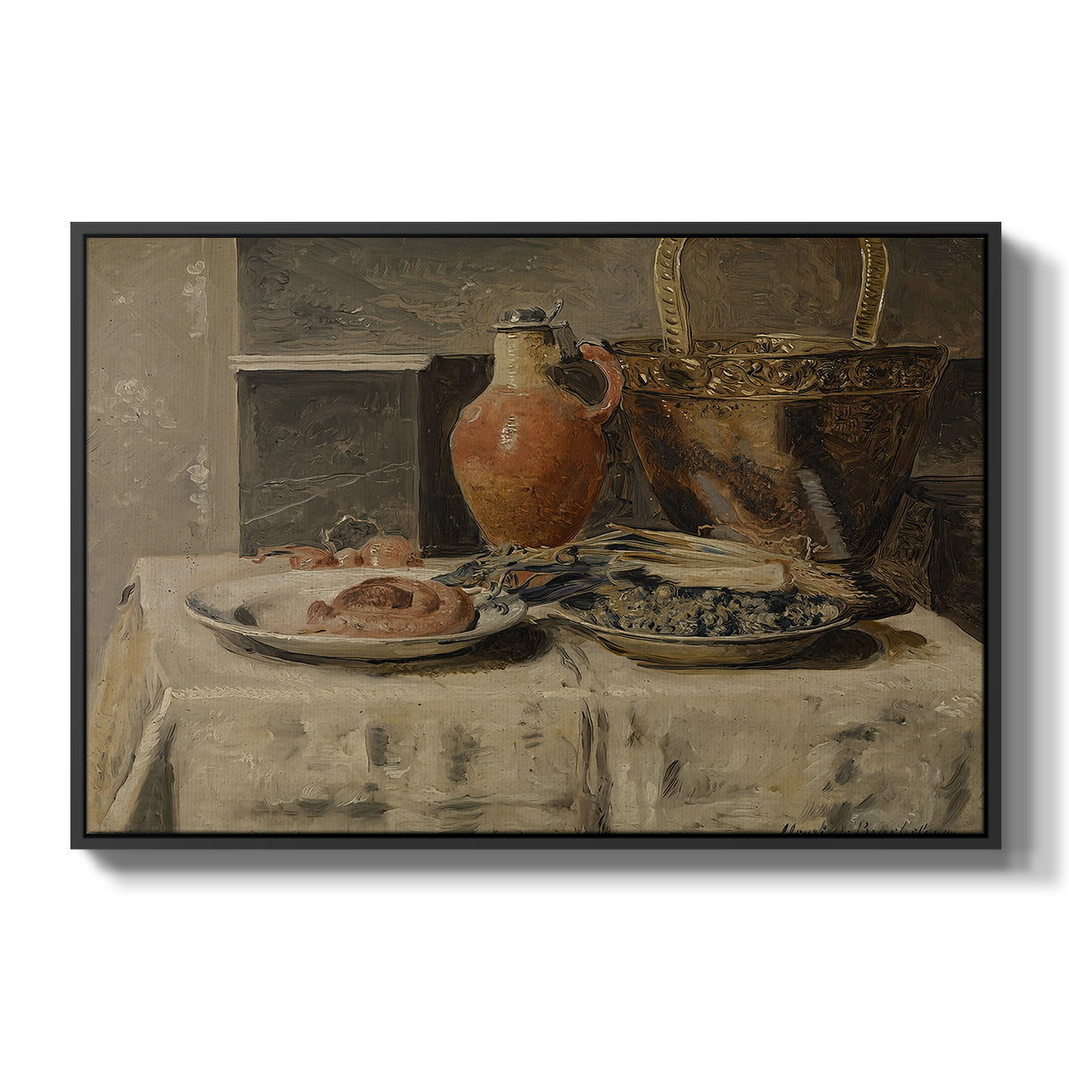 Still Life with Jar, c. 1881-1885 - Floater Framed Canvas Print