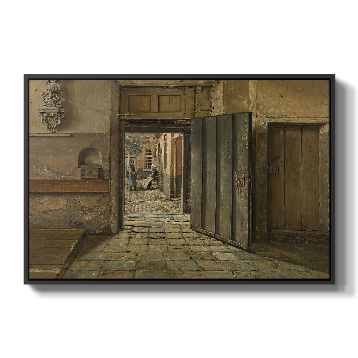 The Conversation, 1884 - Floater Framed Canvas Print