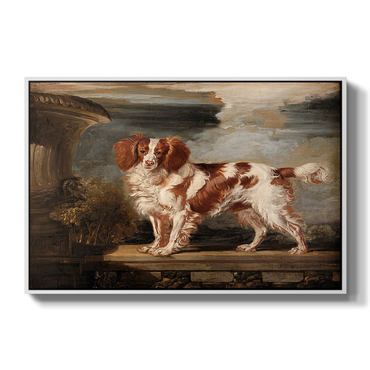 Portrait of Dash, a Favourite Spaniel, Property of Lady Frances Vane-Tempest, 1819 - Floater Framed Canvas Print