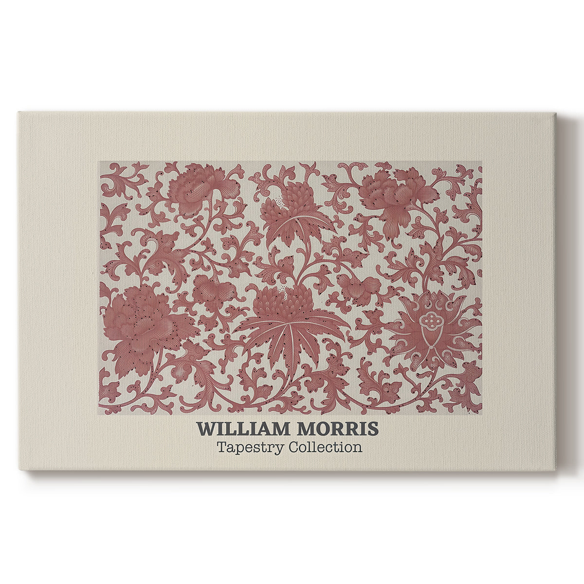 Canvas art print portraying a repeating ornamental pattern with floral and geometric elements arranged in horizontal bands, set against a white background