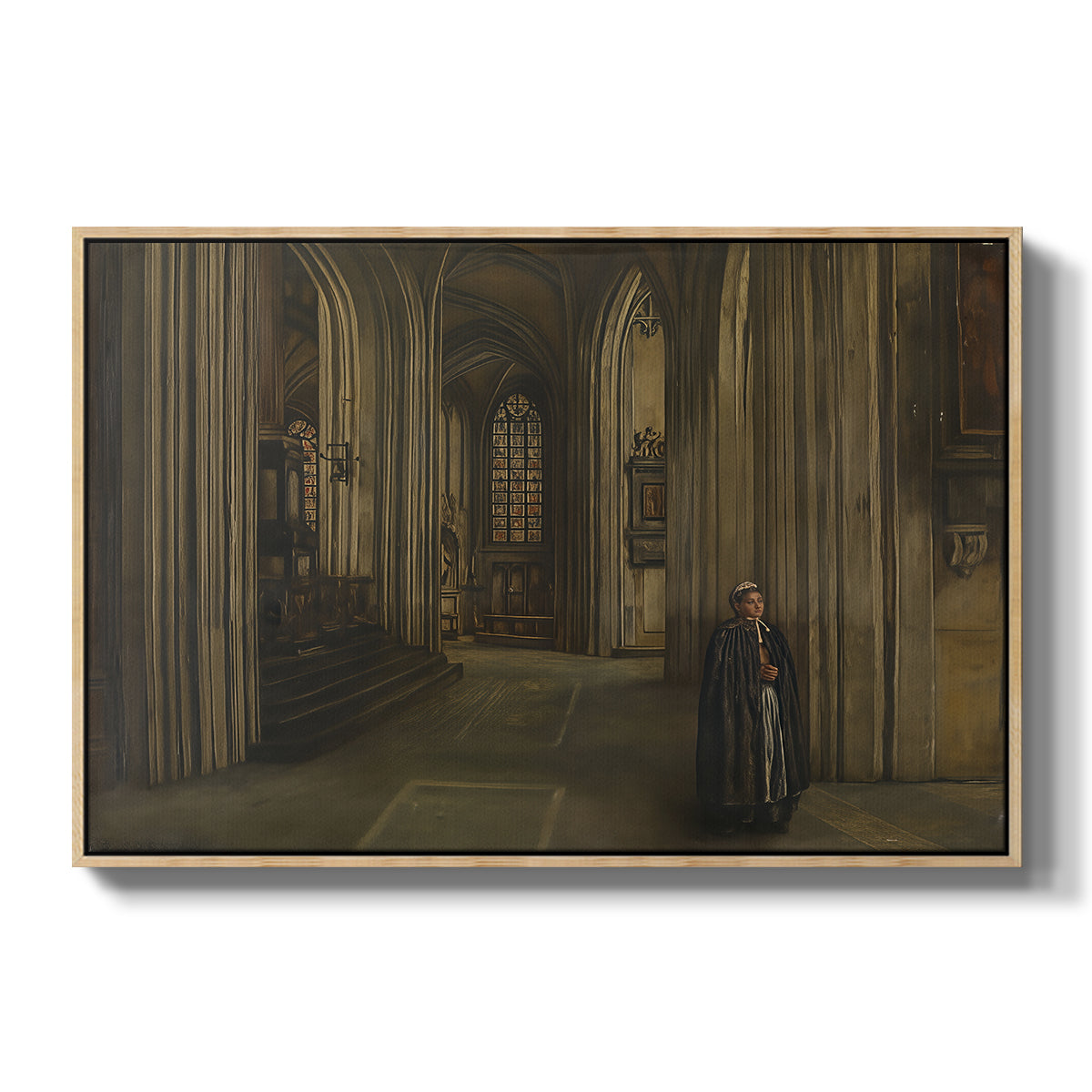 Interior of a Church, 1871 - Floater Framed Canvas Print