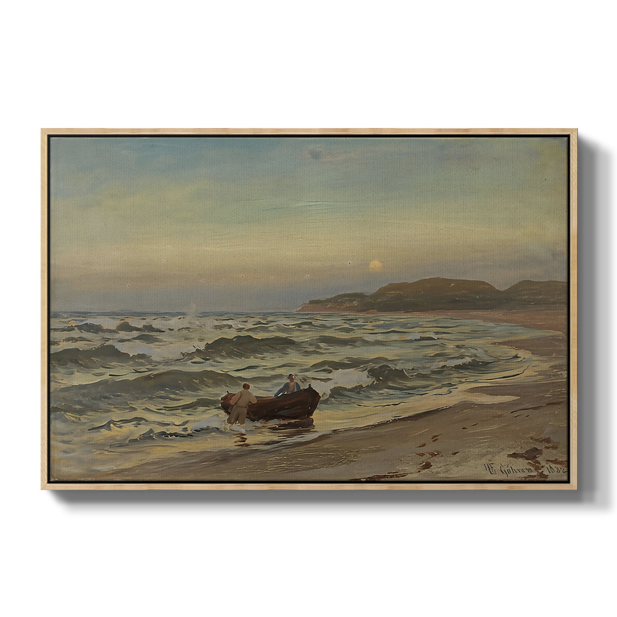 Storm at Rügen, 1882 - Floater Framed Canvas Print