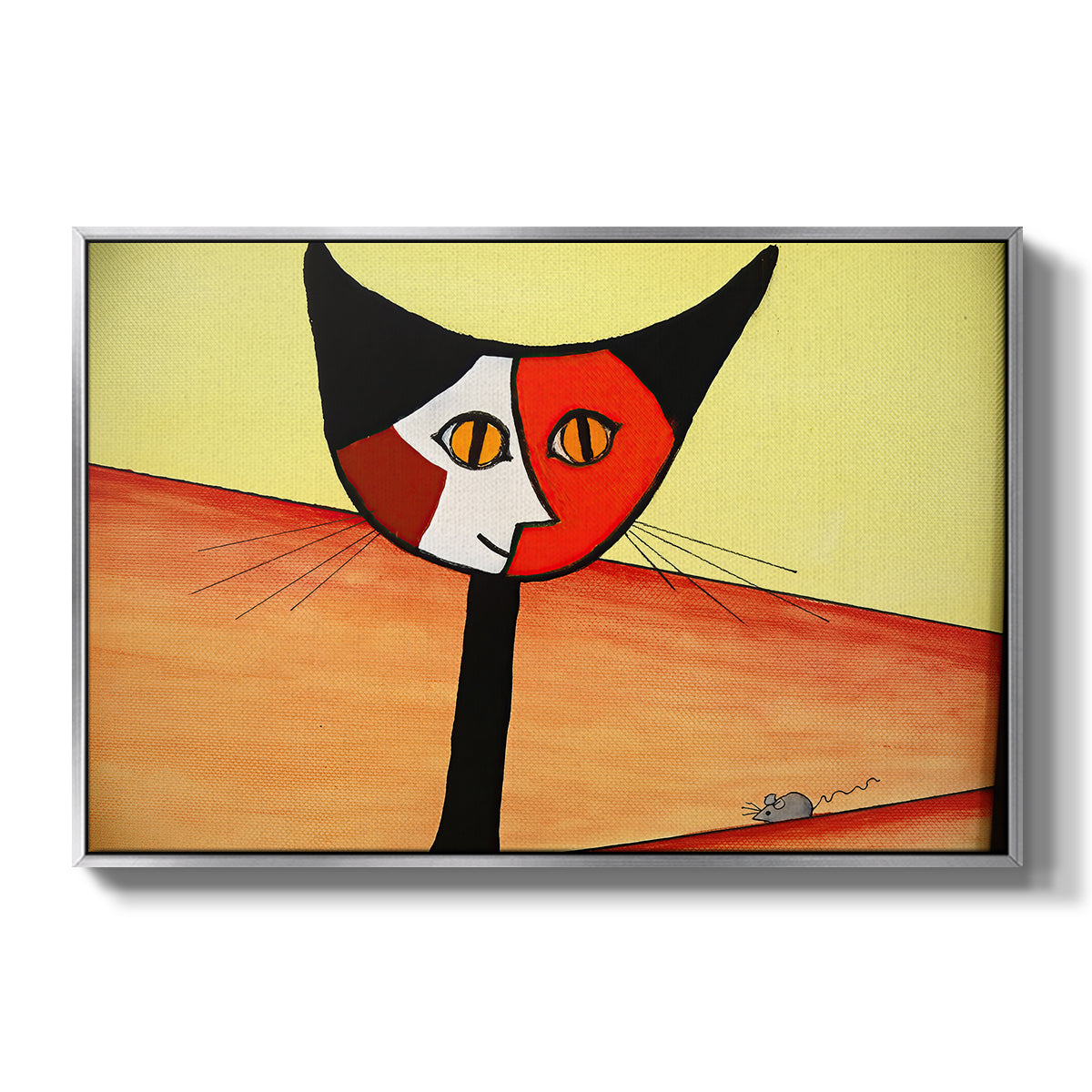 Picasso's Cat–El Gato - Floater Framed Canvas Print