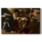 Canvas art print portraying Christ surrounded by men pressing crown of thorns onto his head, set against a white background