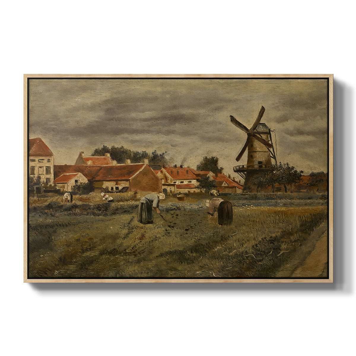 The Potato Harvest, c. 1875 - Floater Framed Canvas Print
