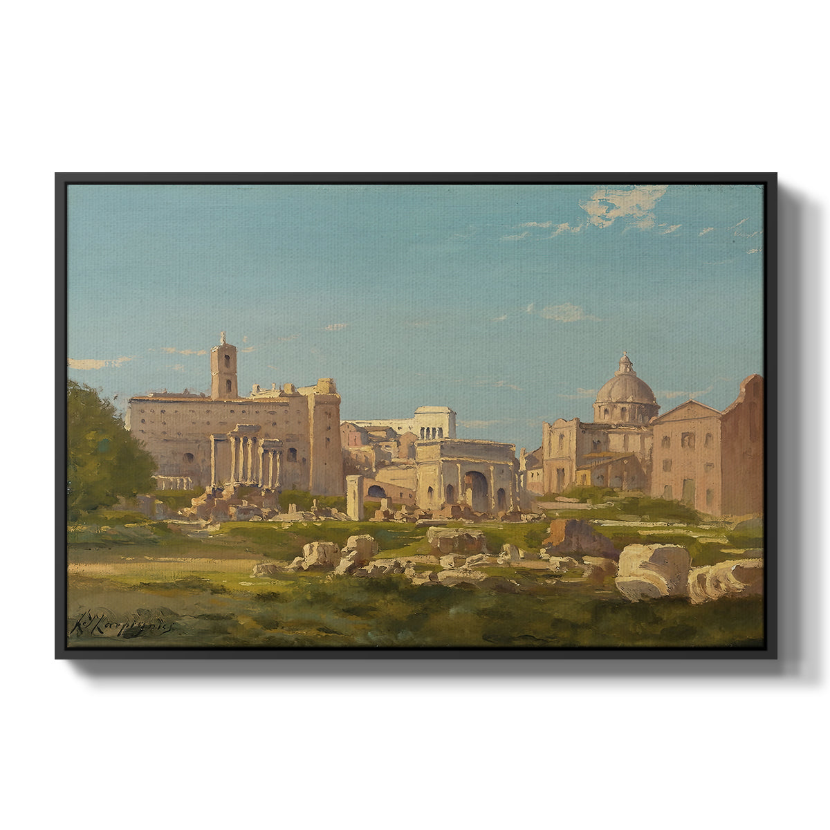 The Roman Forum, c. 1860 - Floater Framed Canvas Print