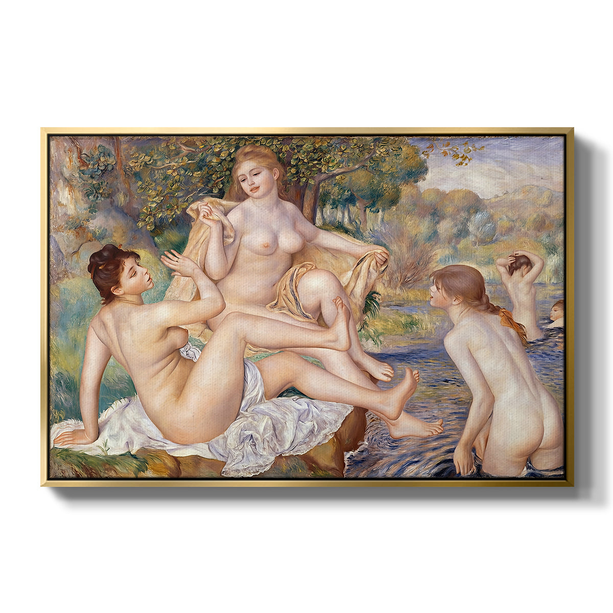 The Large Bathers, 1884-1887 - Floater Framed Canvas Print