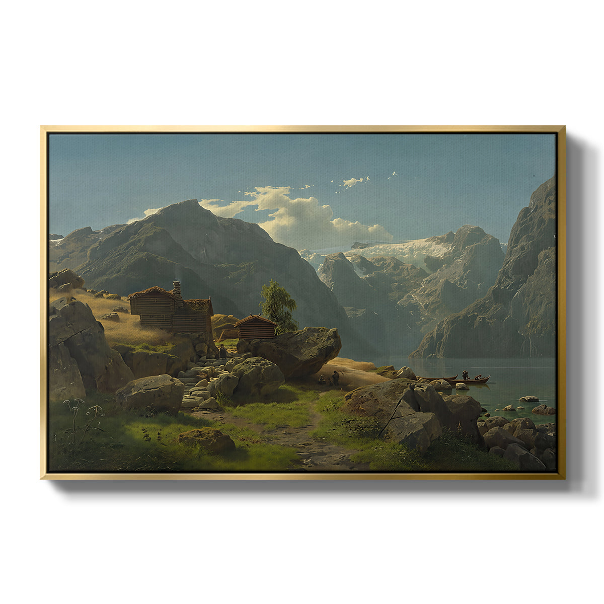 Balestrand, 1848 - Floater Framed Canvas Print