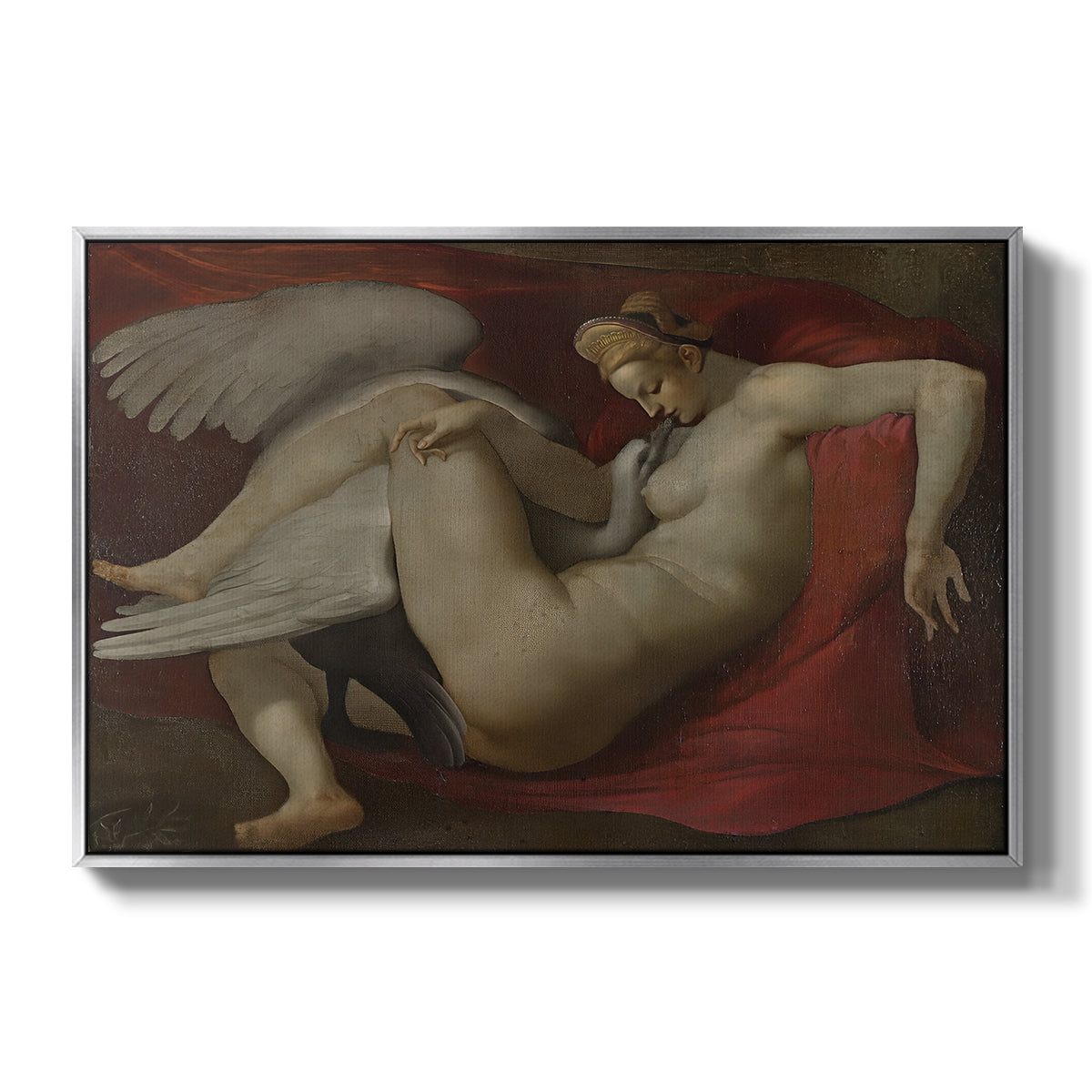 Leda and the Swan (16th-Century Version), c. 1530 - Floater Framed Canvas Print