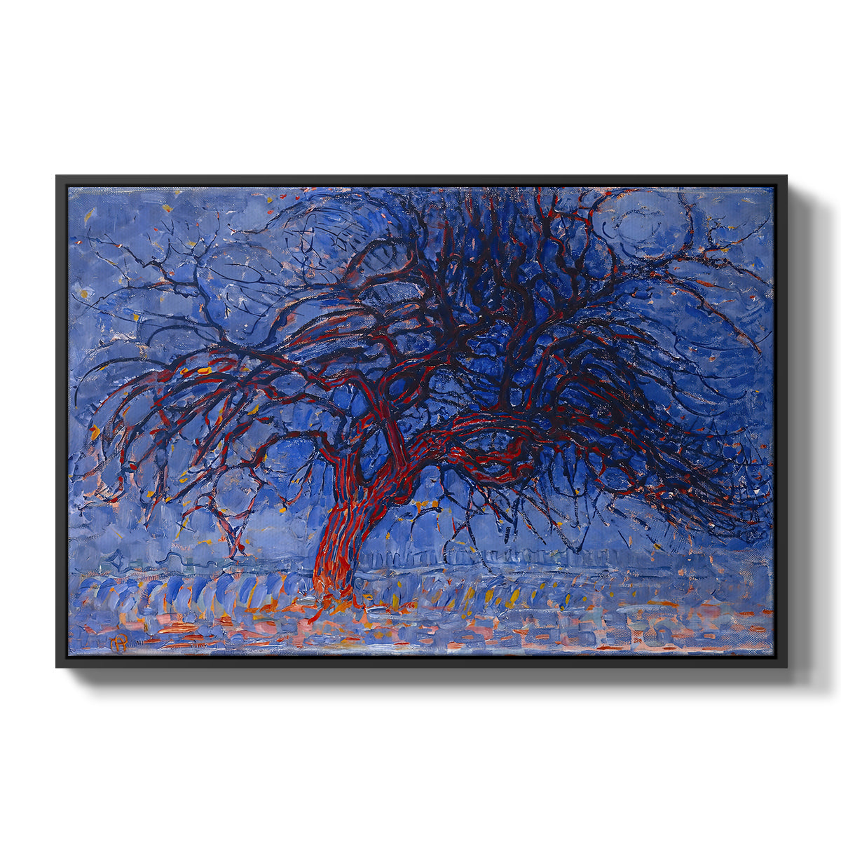 The Red Tree, 1909 - Floater Framed Canvas Print