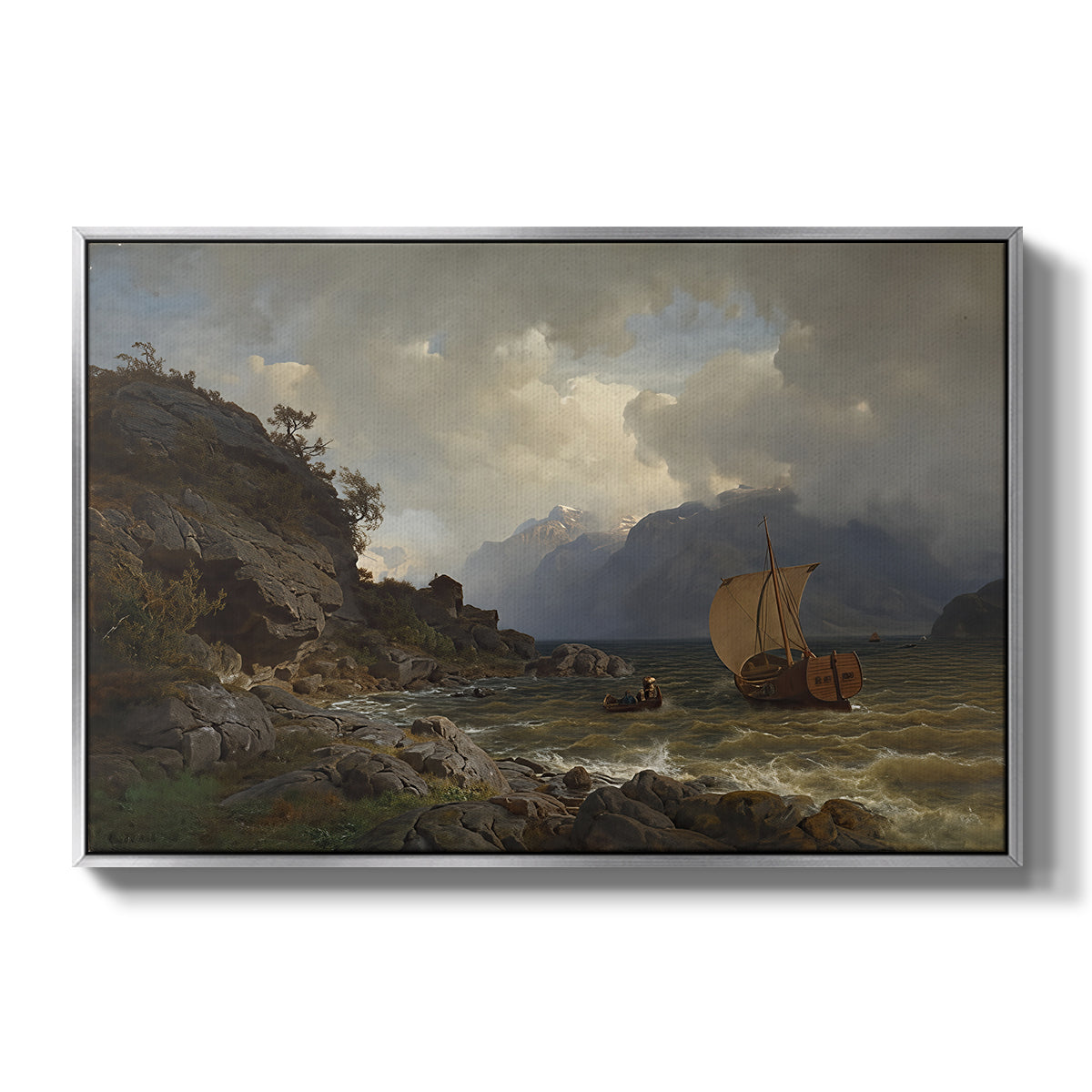 From the Western Coast of Norway, 1862 - Floater Framed Canvas Print