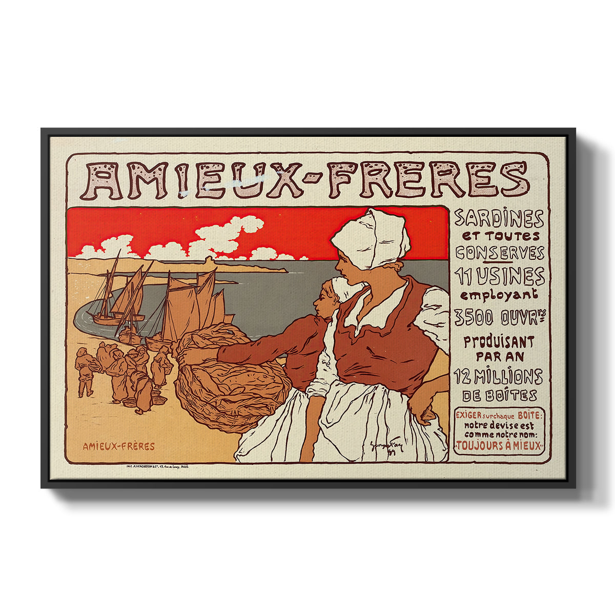 Amieux-Frères (Advertising Poster), 1899 - Floater Framed Canvas Print