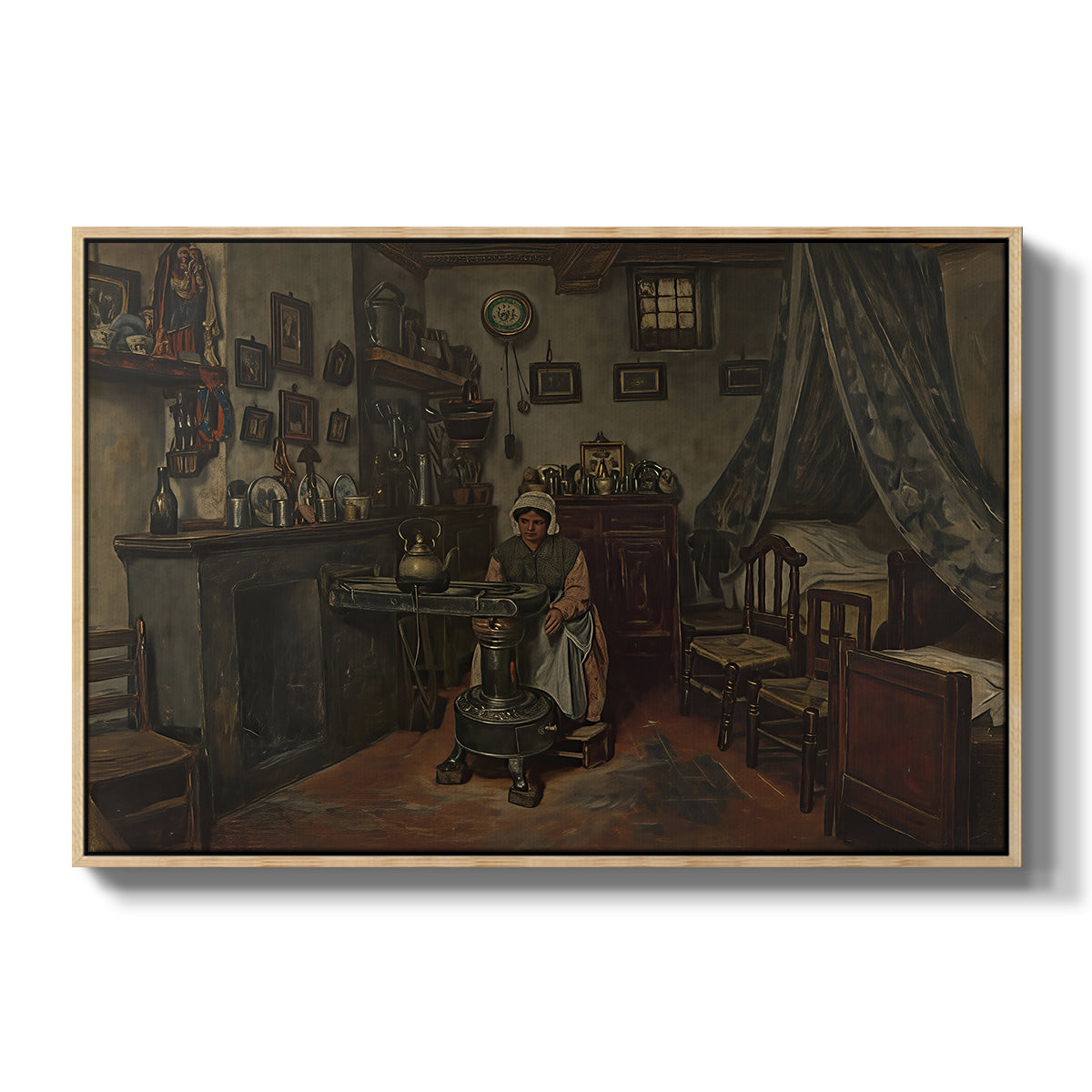 Interior, c. 1865-1870 - Floater Framed Canvas Print
