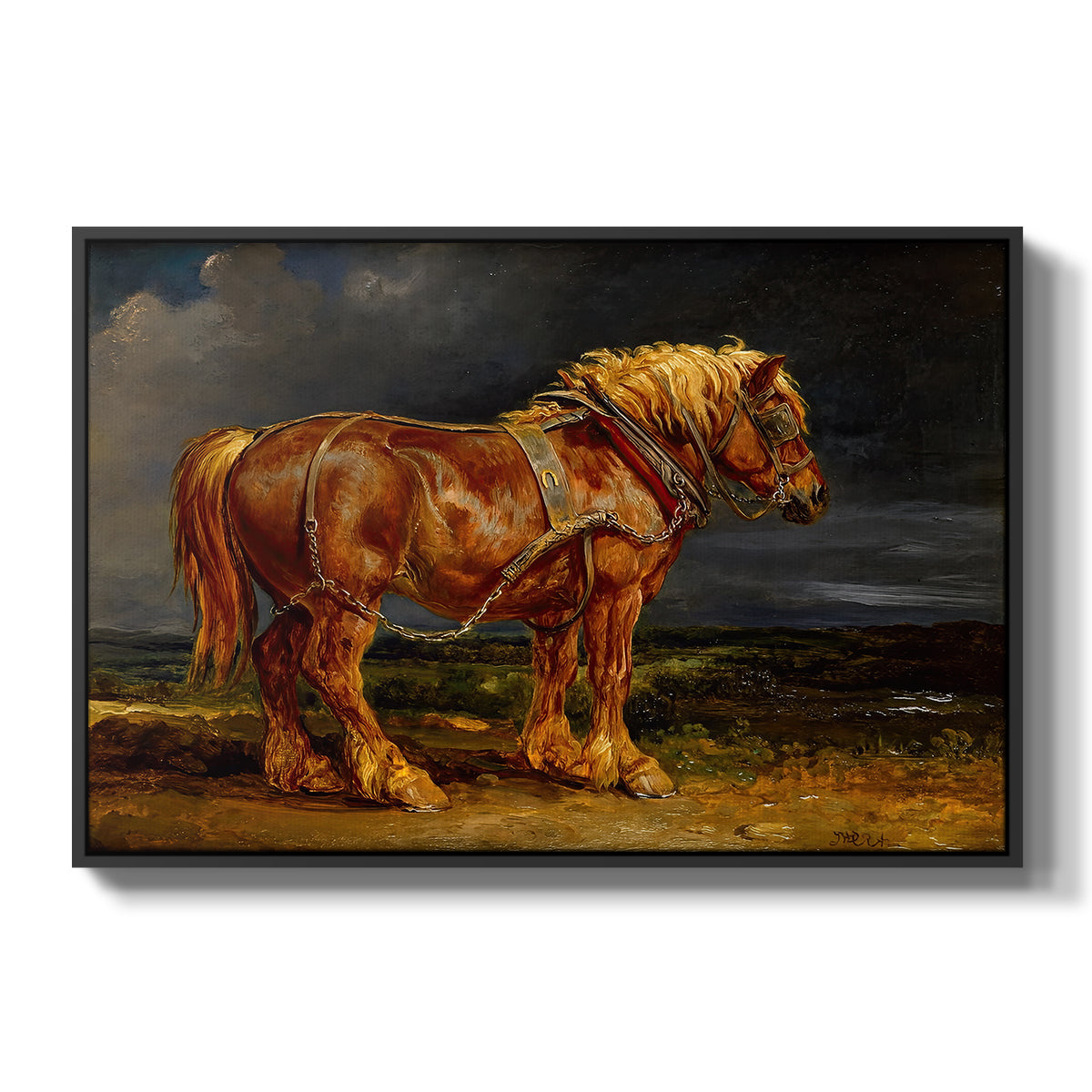 The Shire Horse Elephant in an Extensive Landscape, c. 1850s - Floater Framed Canvas Print