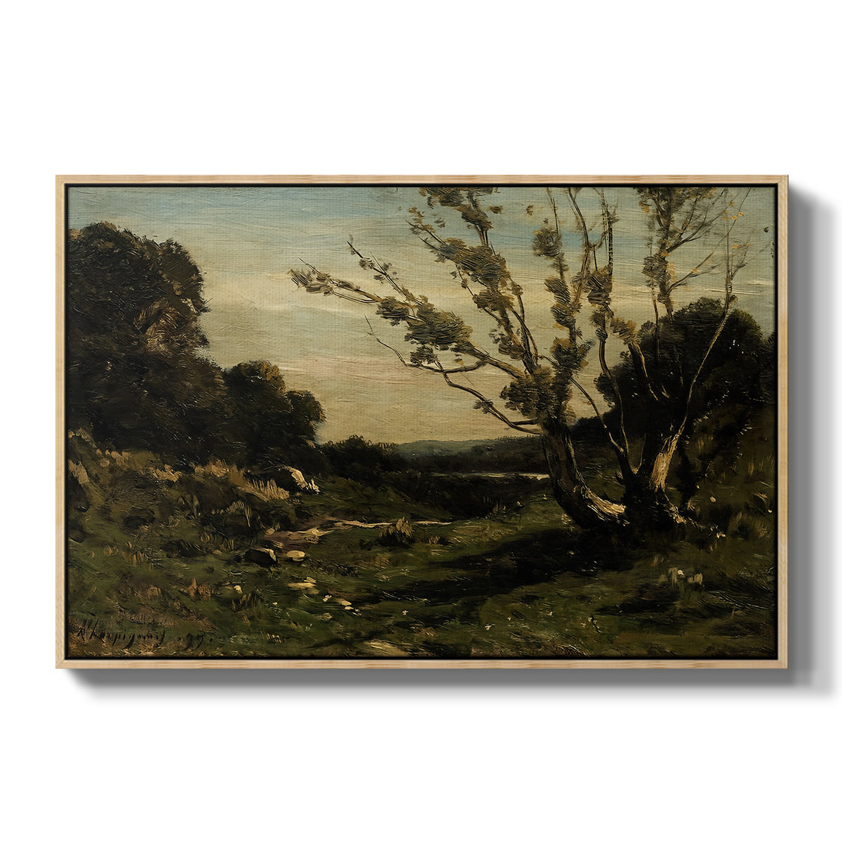 Morning in the Nievre, 1877 - Floater Framed Canvas Print