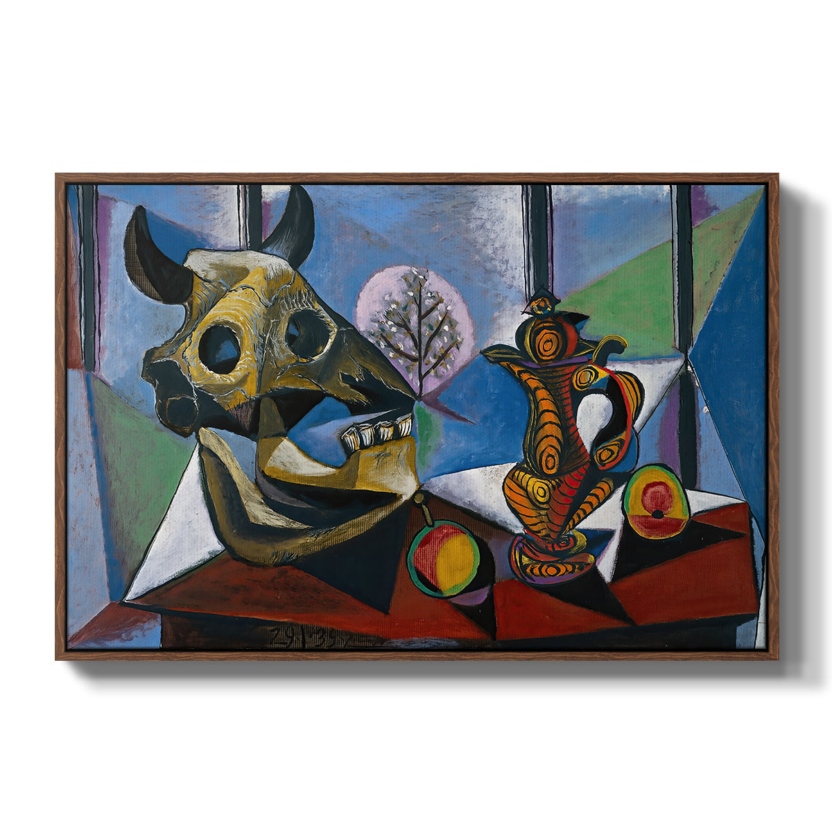 Still Life with Bull's Skull, 1939 - Floater Framed Canvas Print