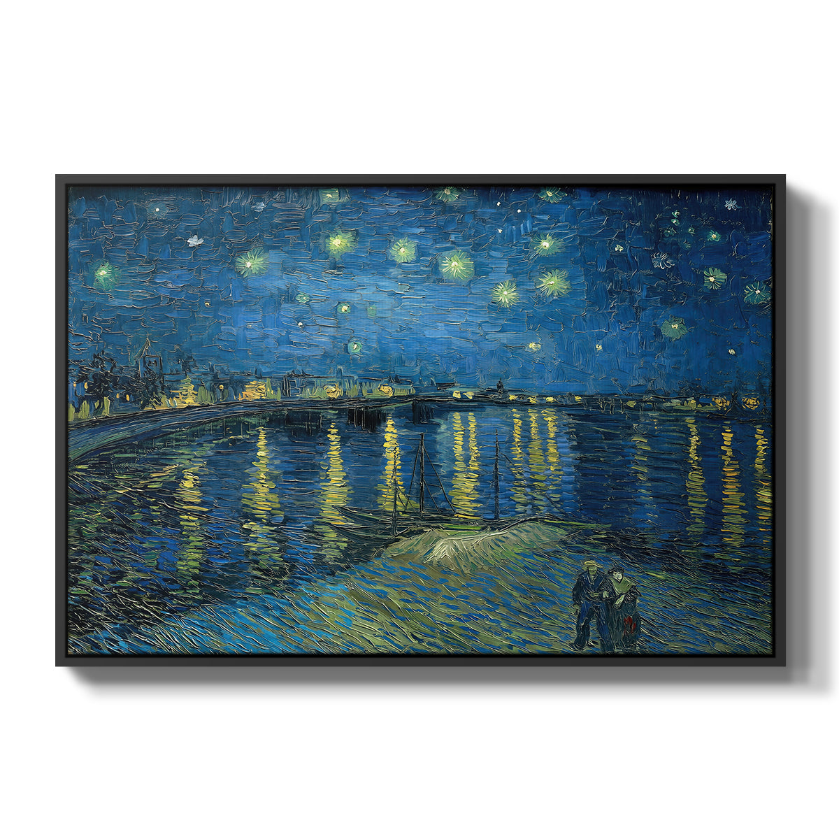 Starry Night Over the Rhône, 1888 - Floater Framed Canvas Print