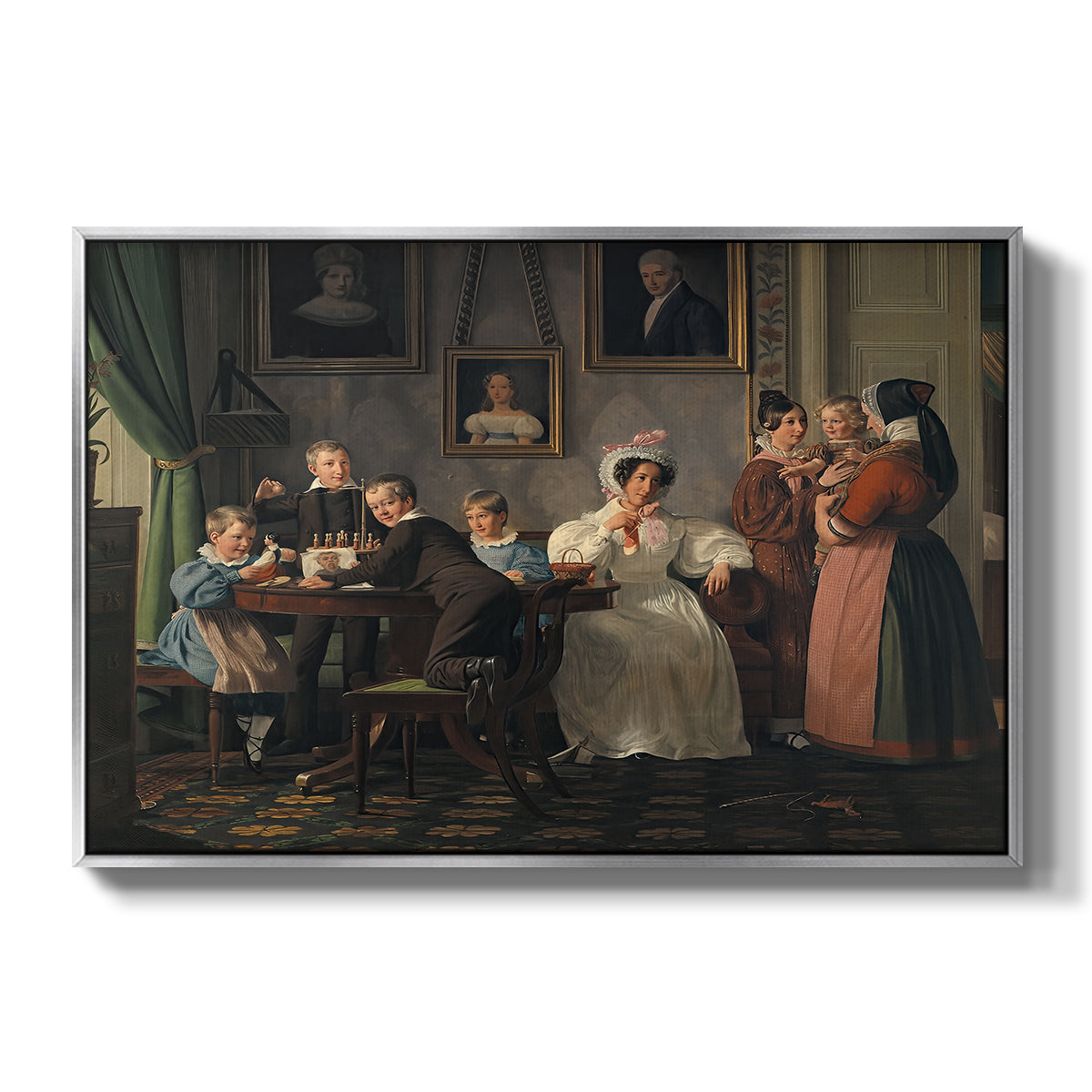 The Waagepetersen Family, 1836 - Floater Framed Canvas Print