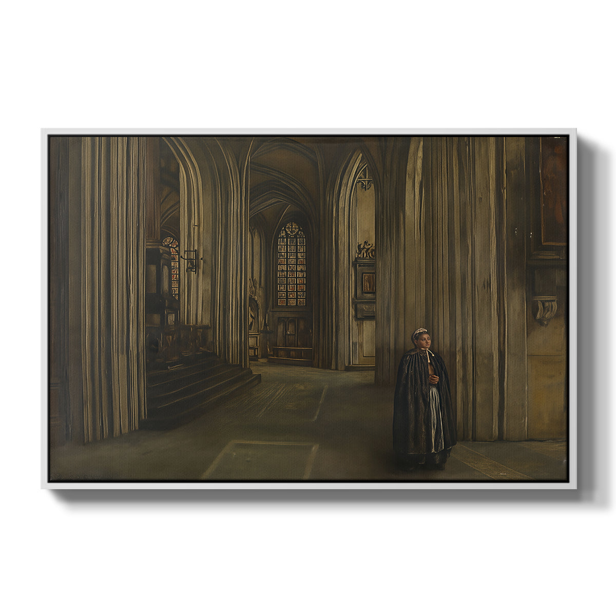 Interior of a Church, 1871 - Floater Framed Canvas Print