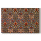 Canvas art print portraying a repeating pattern of stylized flowers with warm red tones and curved stems, set against a white background