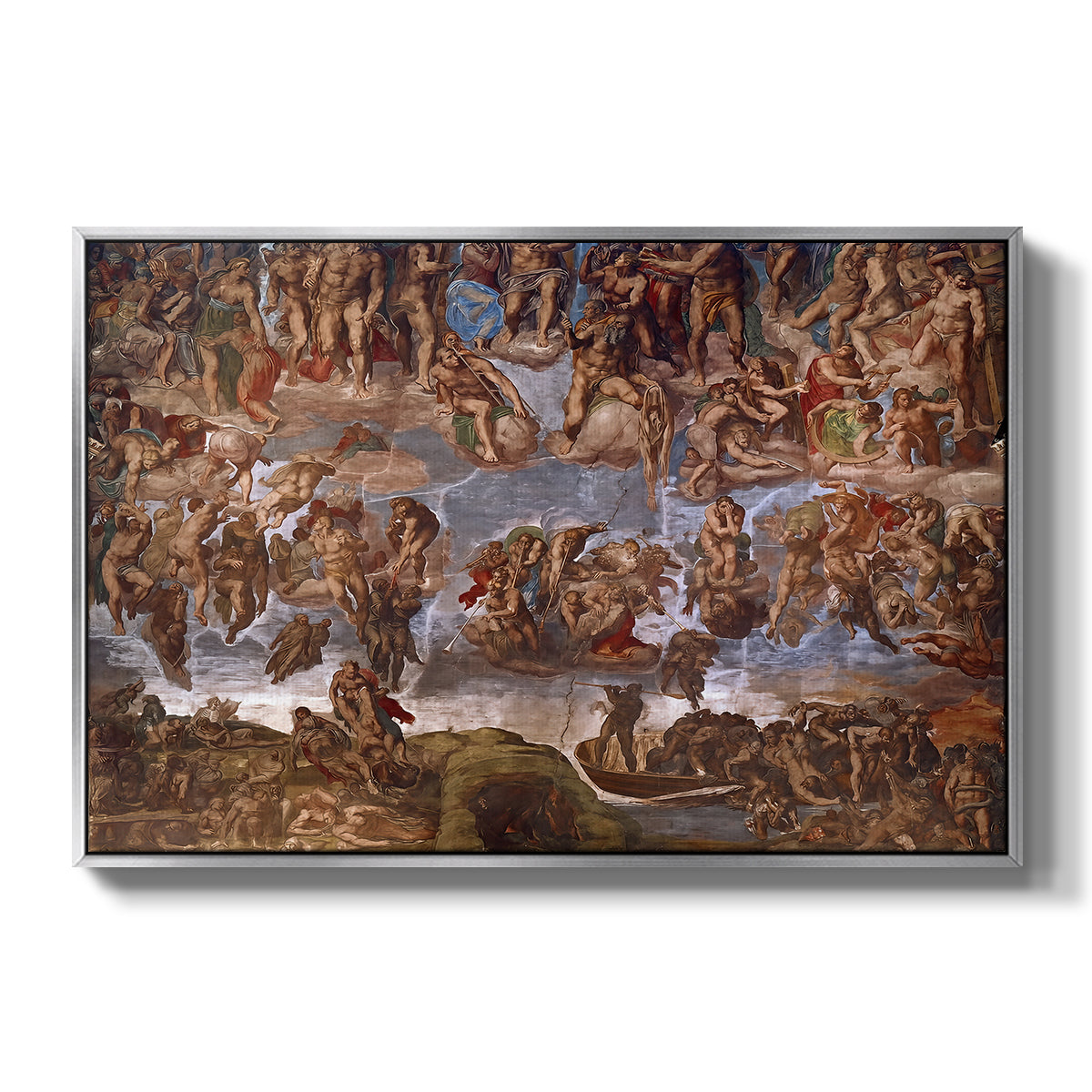 The Last Judgment (Charon's Boat and the Damned), 1536-1541 - Floater Framed Canvas Print