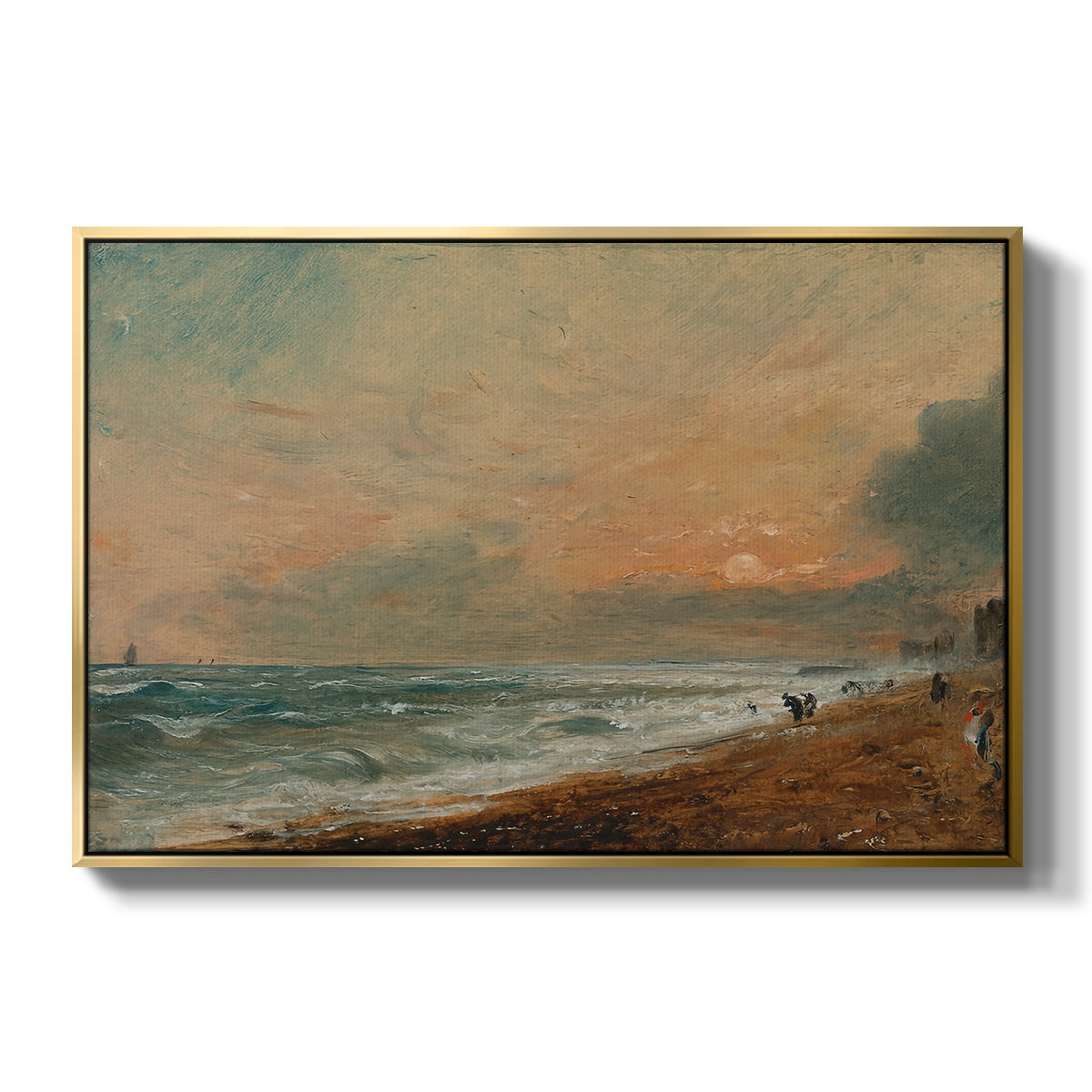 Hove Beach, c. 1824-1826 - Floater Framed Canvas Print