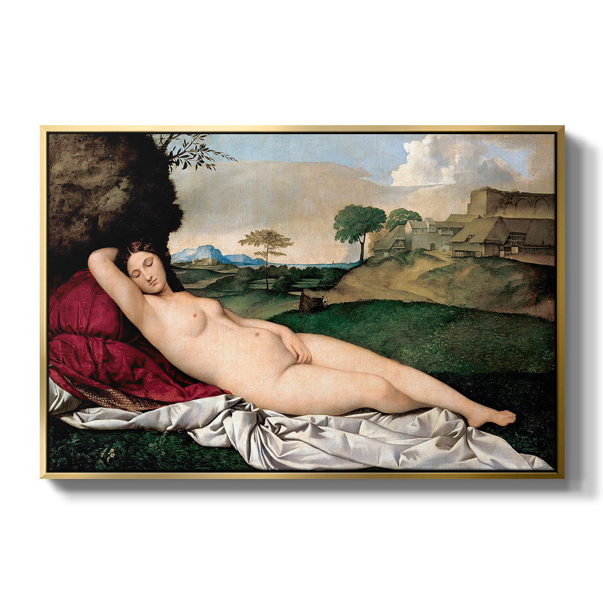 Sleeping Venus, c. 1510 - Floater Framed Canvas Print