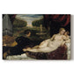 Canvas art print portraying a reclining Venus with seated organist and Cupid in rich interior setting, set against a white background