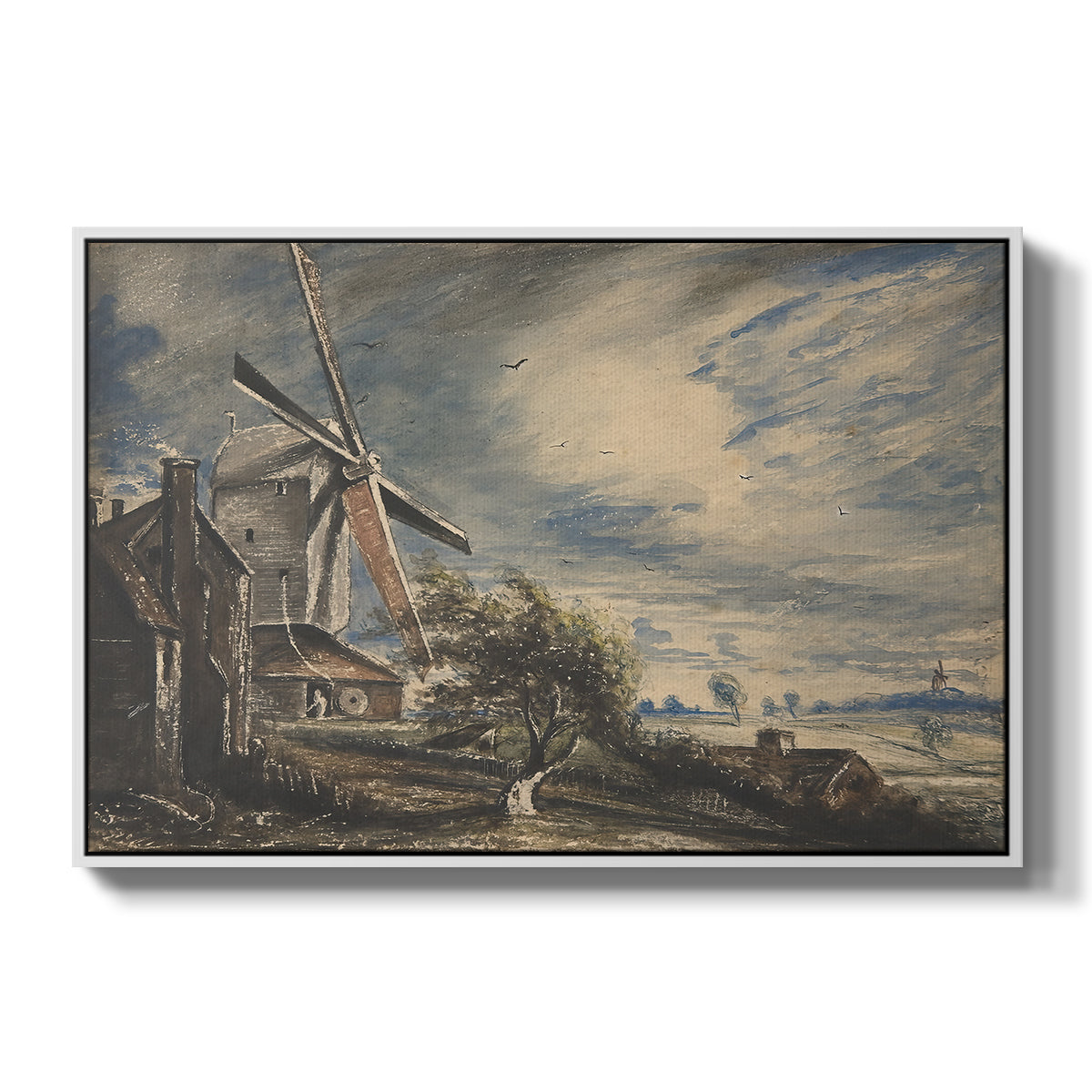 A Mill Near Colchester, c. 1833 - Floater Framed Canvas Print