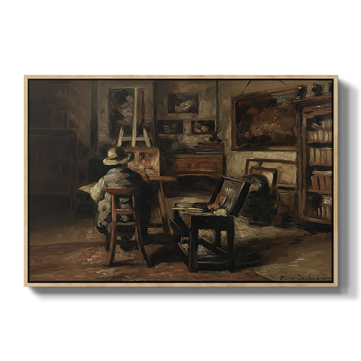 The Studio of Ferdinand De Braekeleer I, Father of the Painter, c. 1873-1885 - Floater Framed Canvas Print
