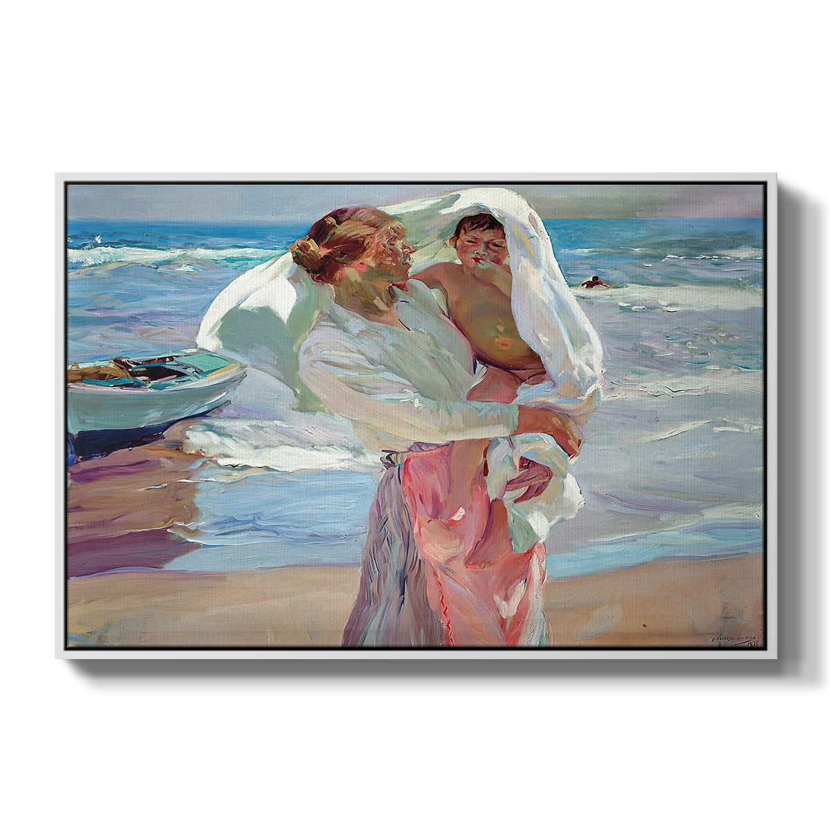 After Bathing, 1915 - Floater Framed Canvas Print
