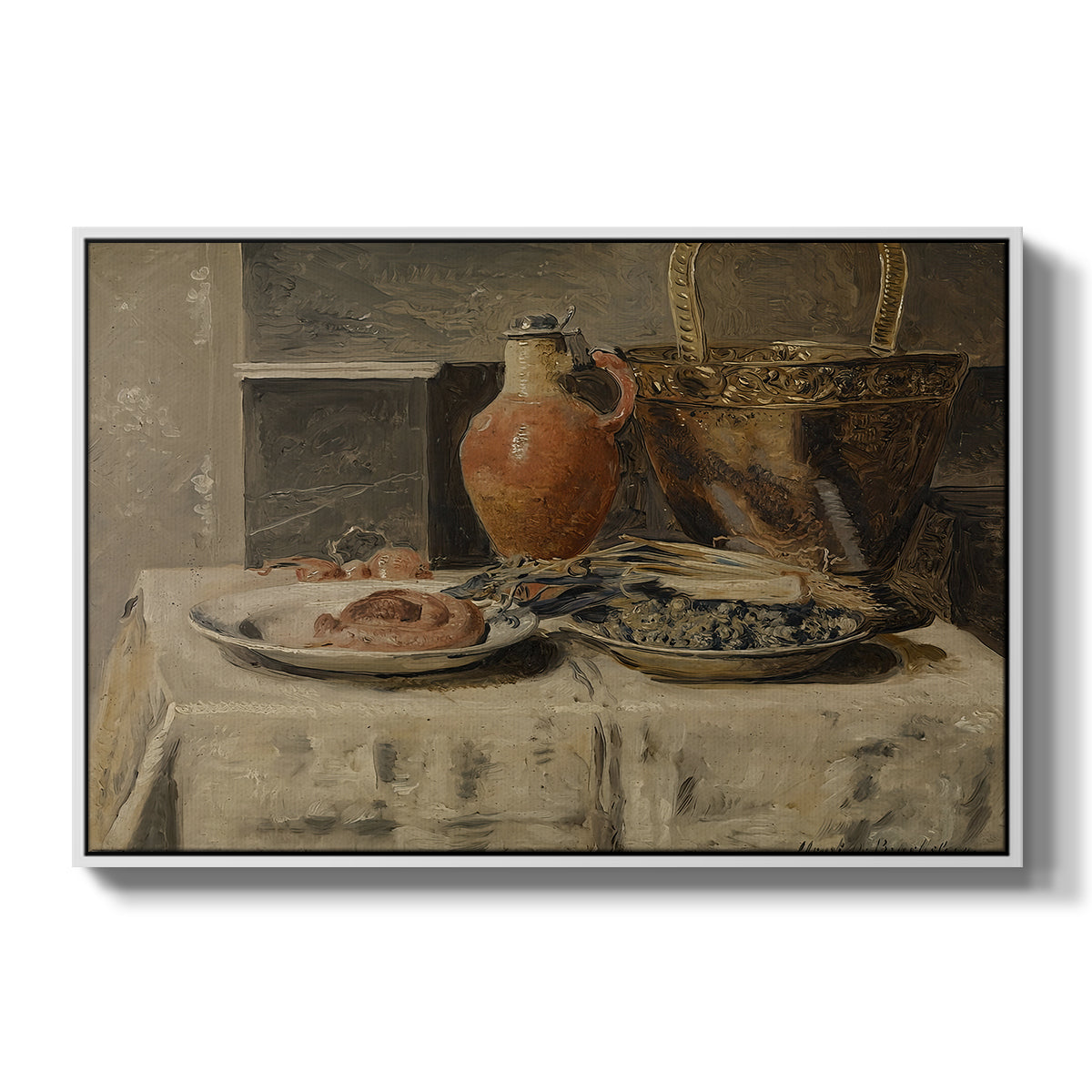 Still Life with Jar, c. 1881-1885 - Floater Framed Canvas Print