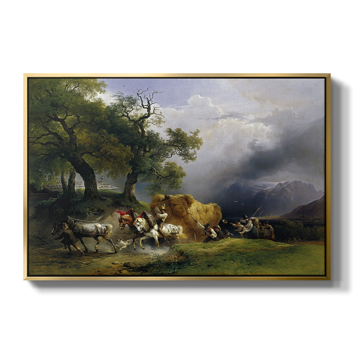 The Harvest Wagon (Der Heuwagen), c. 1850 - Floater Framed Canvas Print